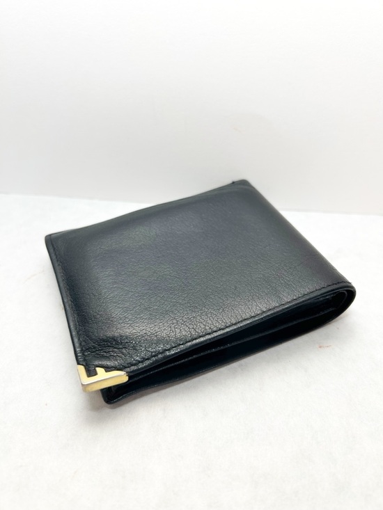 Salvatore Ferragamo Other - Salvatore Ferragamo Classic Black Leather Bi-Fold Men’s Wallet Gold Corner Logo